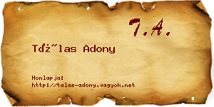 Tálas Adony névjegykártya